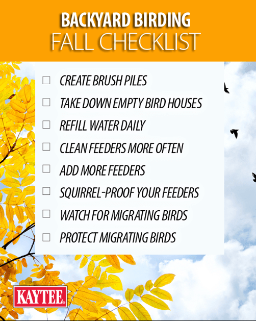 birding fall checklist for pet food & supplies department