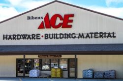 store front of Bibens Ace, Springfield, VT, 2018