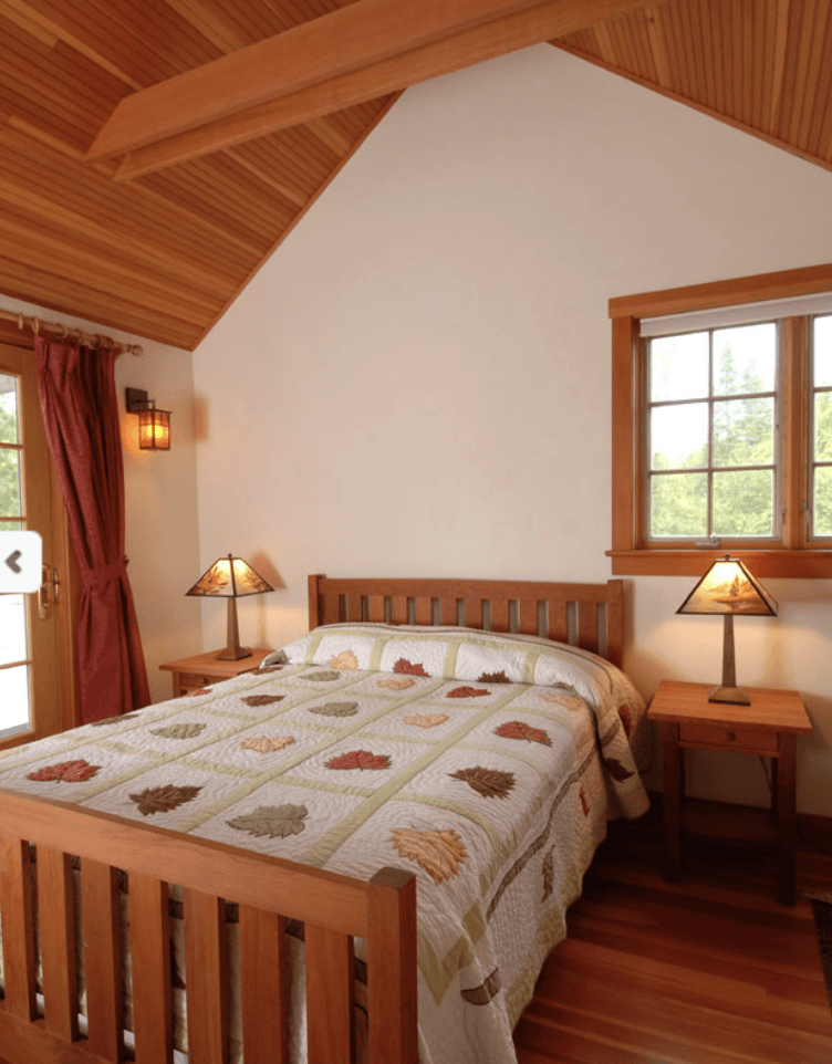 Bedroom with custom wood painted with Vermont Natural Coatings