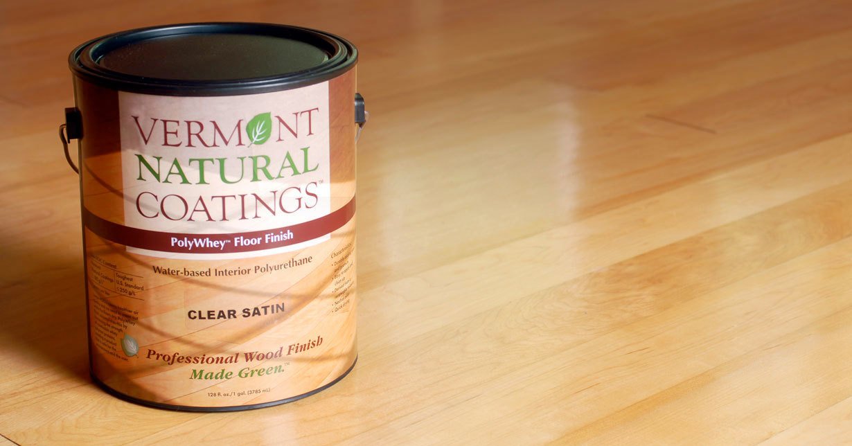 VT Natural Coatings Can on a hardwood floor